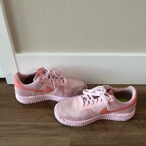 Size 8 pink Nike Air Force 1 Crater FlyKnit